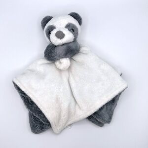 Carter's Panda Bear Security Blanket Kids Unisex White Grey Plush Lovey 13x13